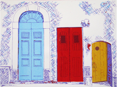 doors, colored doors, serigraphy, silk screen