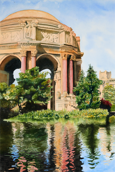 San Francisco, Palace of Fine Arts, watercolor, landscape