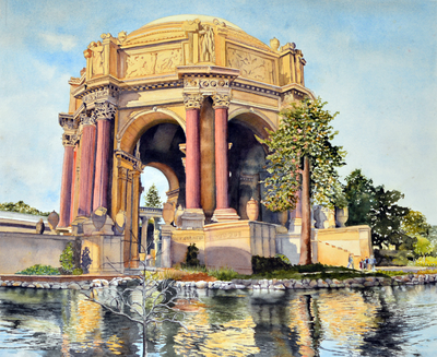 Palace of Fine Arts, watercolor, landscape, San Francisco
