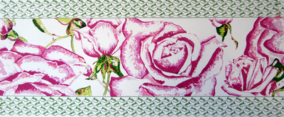 serigraphy, silk screen, roses, pink roses, floral